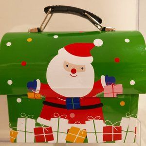MINI LUNCHBOX - CHRISTMAS COOKIE TIN - SANTA and GIFTS